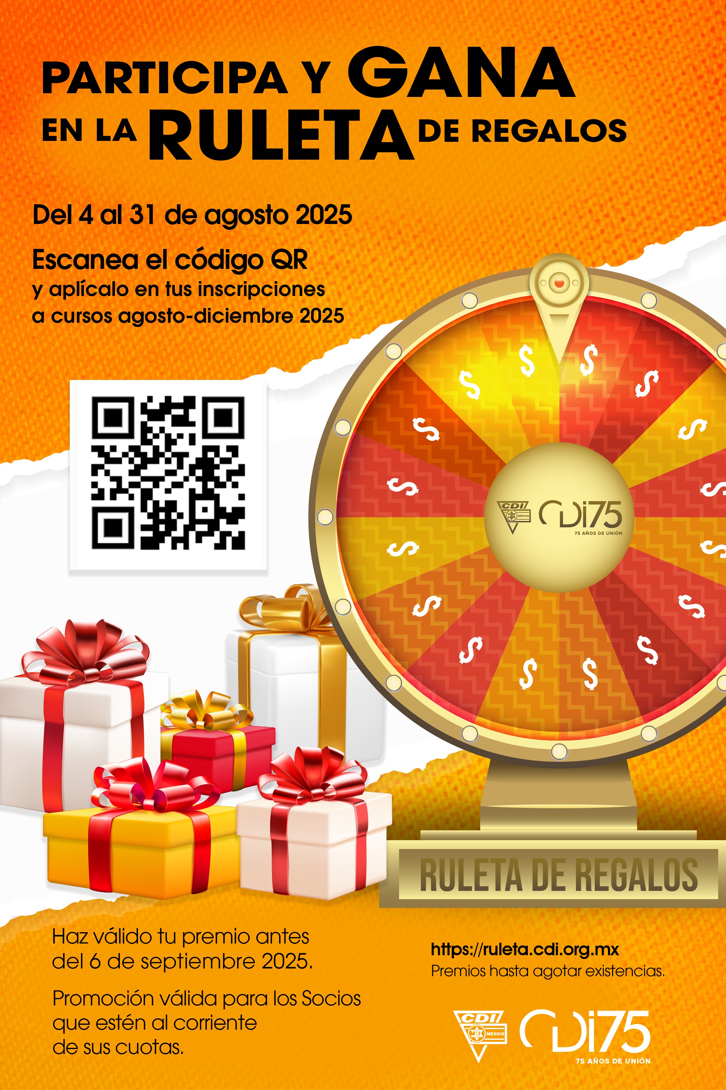 Ruleta de regalos Inscripciones