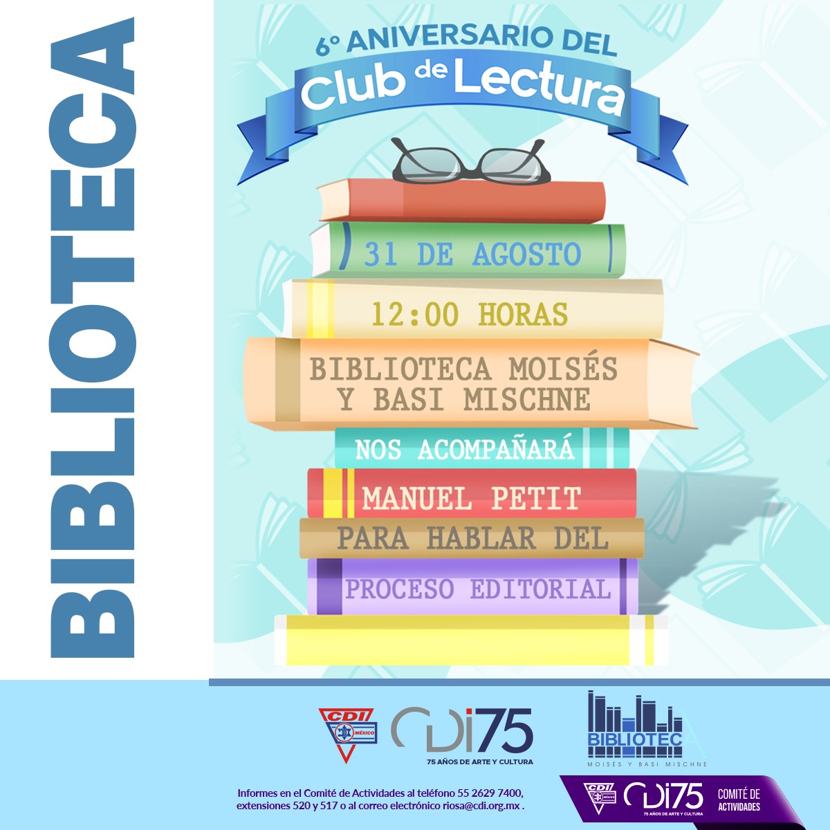 📖 La Biblioteca celebra el 6° aniversario de su Club de Lectura - CDI