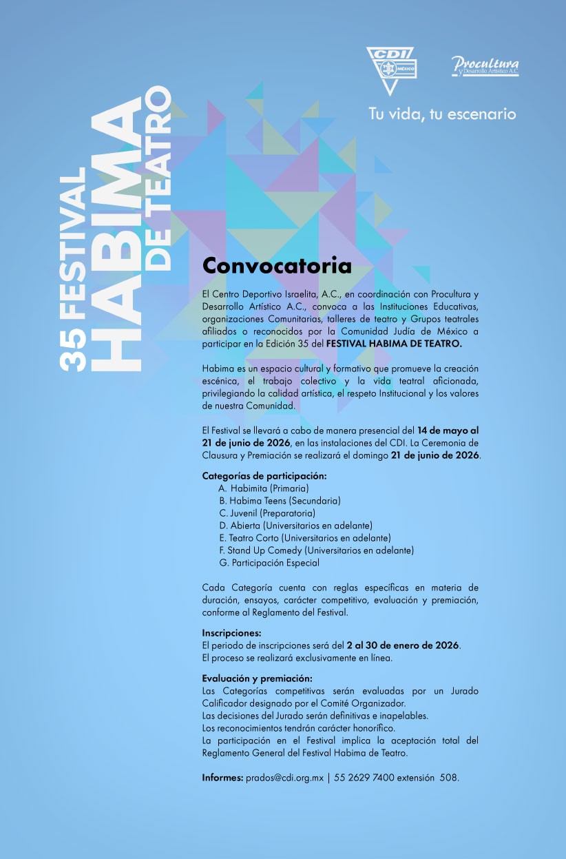 Convocatoria 32 Festival Habima de Teatro