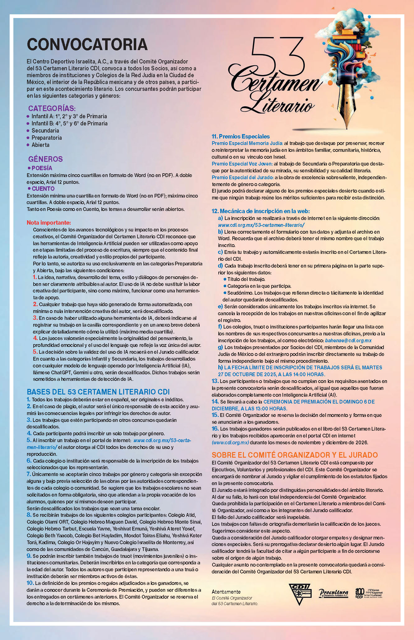 53 Certamen Literario Convocatoria
